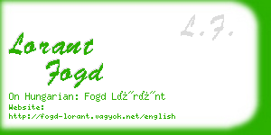 lorant fogd business card